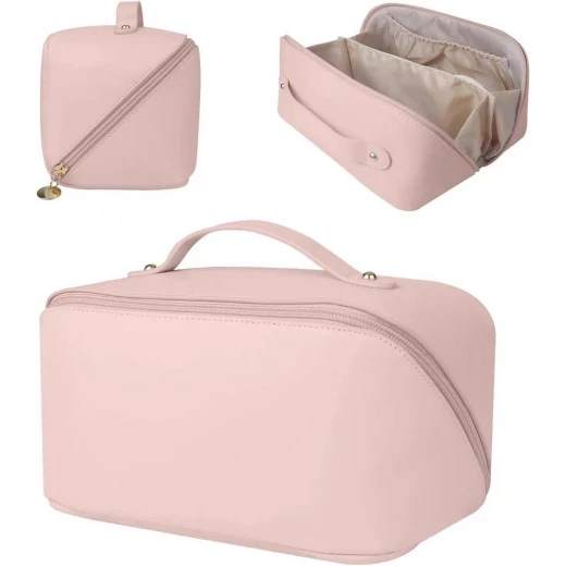 Generic White Makeup Bag Waterproof Cosmetic Organizer with Handle Travel Size - Wateen store - Image 5