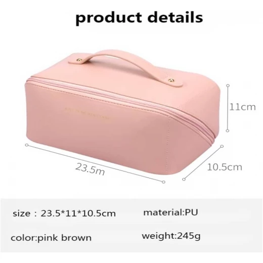 Generic White Makeup Bag Waterproof Cosmetic Organizer with Handle Travel Size - Wateen store - Image 2