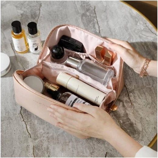 Generic White Makeup Bag Waterproof Cosmetic Organizer with Handle Travel Size - Wateen store - Image 4