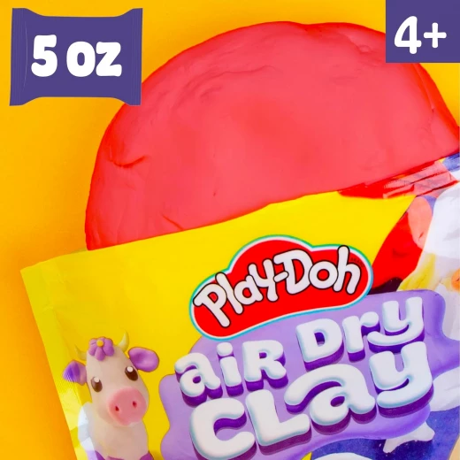 Play-Doo Air-Dry Clay 5 oz - Red Bag, easy to mold and no baking required, ideal for creativity and handcrafting - Play-Doh - Image 6