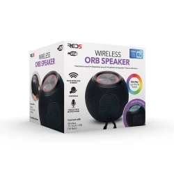 مكبر صوت Orb اللاسلكي المحمول لون برتقالي، أضواء LED متغيرة الألوان