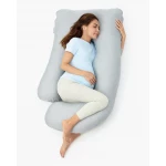 Momcozy U-Shaped Cooling Fabric Pregnancy Pillow, Ultimate Comfort for Expecting Moms, QM4146S - Momcozy