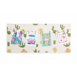 A photo display frame with a tropical cactus background and a distinctive, modern summer design It comes with art cards, stickers, and wooden clips for easy photo mounting. Measuring 63 x 33 cm, it's perfect for adding a refreshing tropical touch to any home decor space - Lolo shop home