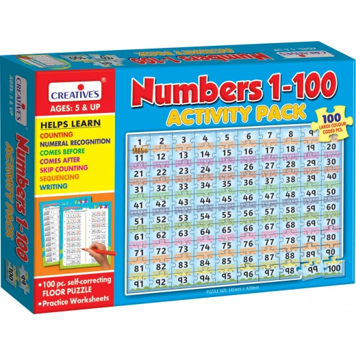 لعبة ألغاز الأرقام من كرييتيف للأطفال، 100 قطعة، لغز أرضي تعليمي