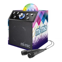 نظام ميكروفون Mi Mic TY6088A بلوتوث كاريوكي أسود، أضواء حفلات LED، خرج 10 واط