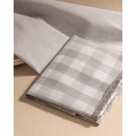 Madame Coco Carree Kitchen Towel Set of 2, Premium Quality Cotton, Highly Absorbent, White and Grey Color Combination, Machine Washable, Durable, Includes 2 Towels for Kitchen Use - Madame COCO