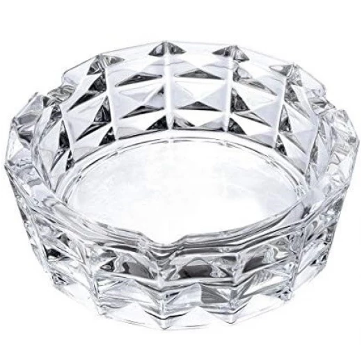 Delta Round Glass Ashtray 13cm Transparent, Durable, Easy to Clean Delta Round Glass Ashtray 13cm Transparent, Durable, Easy to Clean