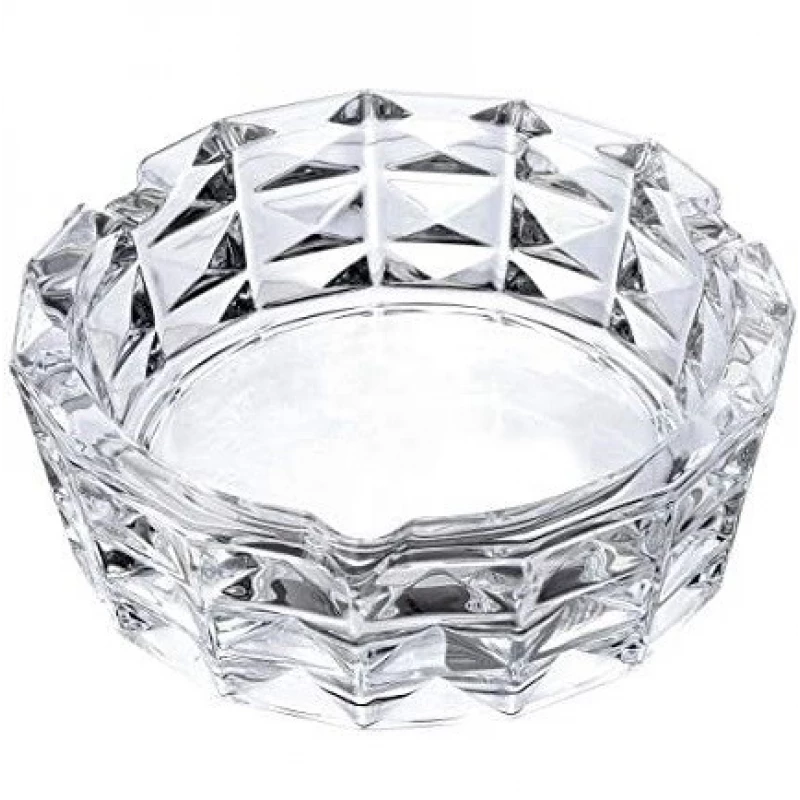 Delta Round Glass Ashtray 13cm Transparent, Durable, Easy to Clean