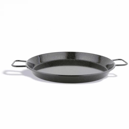 Pujadas Enamelled Steel Paella Pan 26cm Black for Dining and Entertaining Pujadas Enamelled Steel Paella Pan 26cm Black for Dining and Entertaining