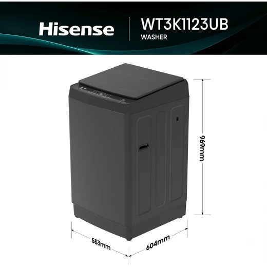 غسالة ملابس Hisense تحميل علوي 11 كجم أسود بتقنية iBubble مع غطاء إغلاق ناعم لغسيل فعال - هيسنس - Image 5