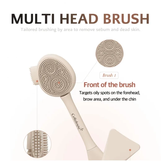 Cellology Cleaning Brush (1 pc) – 4‑in‑1 Multi‑Head Face Cleansing Tool for Deep Pore Cleaning, Exfoliation & Mask Application - Snugsy - Image 5