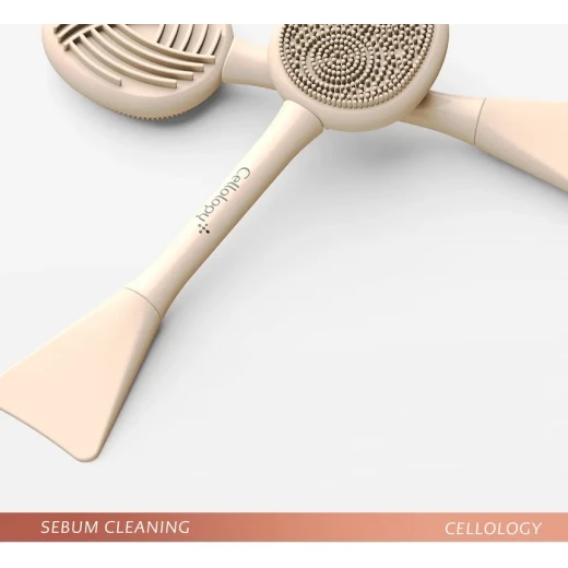 Cellology Cleaning Brush (1 pc) – 4‑in‑1 Multi‑Head Face Cleansing Tool for Deep Pore Cleaning, Exfoliation & Mask Application - Snugsy - Image 7