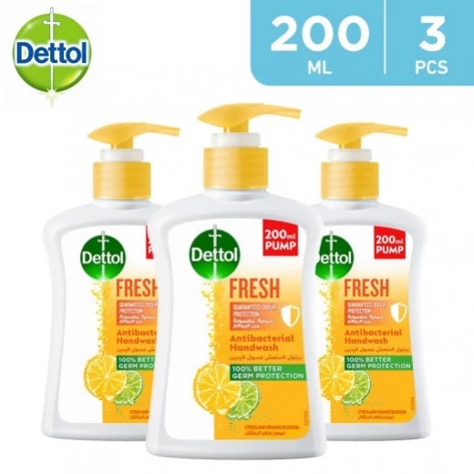 غسول اليدين السائل المنعش من Dettol 3 × 200 مل – صابون يدين مضاد للبكتيريا ينظف البشرة بعمق، يقضي على الجراثيم ويترك اليدين ناعمتين ومنتعشة، تركيبة فعالة للاستخدام اليومي للحفاظ على صحة اليدين غسول اليدين السائل المنعش من Dettol 3 × 200 مل – صابون يدين مضاد للبكتيريا ينظف البشرة بعمق، يقضي على الجراثيم ويترك اليدين ناعمتين ومنتعشة، تركيبة فعالة للاستخدام اليومي للحفاظ على صحة اليدين