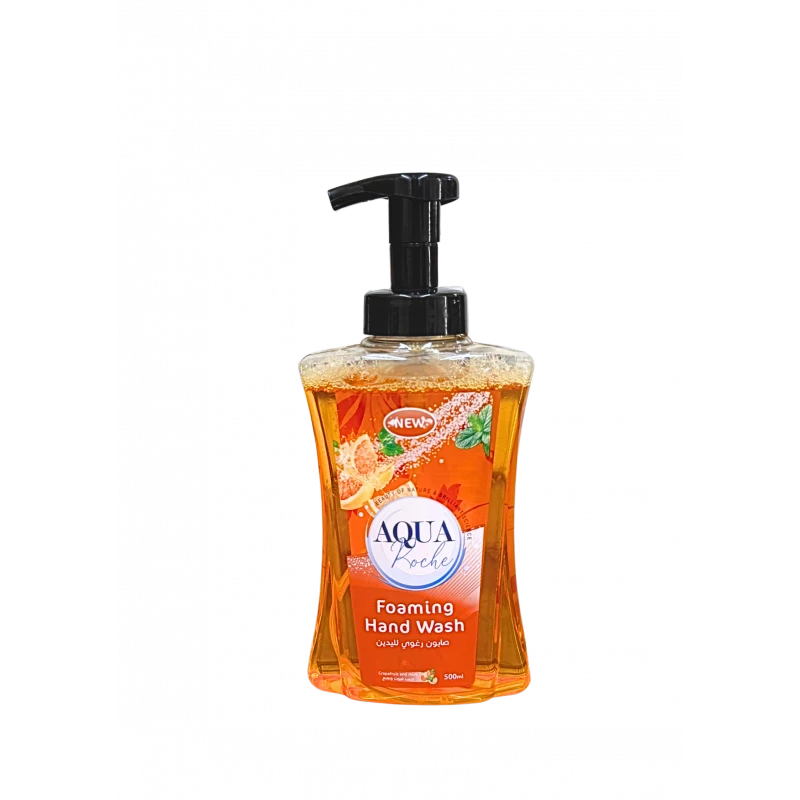 Aquarosh Grapefruit & Mint Foaming Hand Soap 500 ml – Gentle Cleansing Formula with Soft Foam, Easy Rinse, Refreshing Citrus and Mint Fragrance, Moisturizing and Suitable for Daily Use on All Skin Types, Leaving Hands Clean and Smooth - Aqua Roche