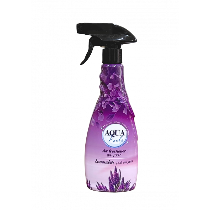 Aquarosh Lavender Multi-Purpose Air Freshener 450 ml – Refreshing spray with long-lasting calming lavender fragrance, ideal for home, fabrics, and surfaces, delivering a clean and pleasant atmosphere throughout your space - Aqua Roche