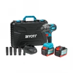 BIYOTI Cordless Impact Wrench 800N.m delivers powerful performance with 0-2400 RPM and 0-3400 IPM, ideal for automotive and heavy-duty tasks. High torque impact wrench, durable, efficient, and perfect for professional use. - BIYOTI