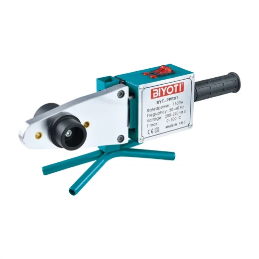 BIYOTI PPR Pipe Welding Machine 1500W with adjustable temperature 0-300°C delivers precise and efficient welding for PPR pipes. High performance, durable design, ideal for plumbing and professional use. BIYOTI PPR Pipe Welding Machine 1500W with adjustable temperature 0-300°C delivers precise and efficient welding for PPR pipes. High performance, durable design, ideal for plumbing and professional use.