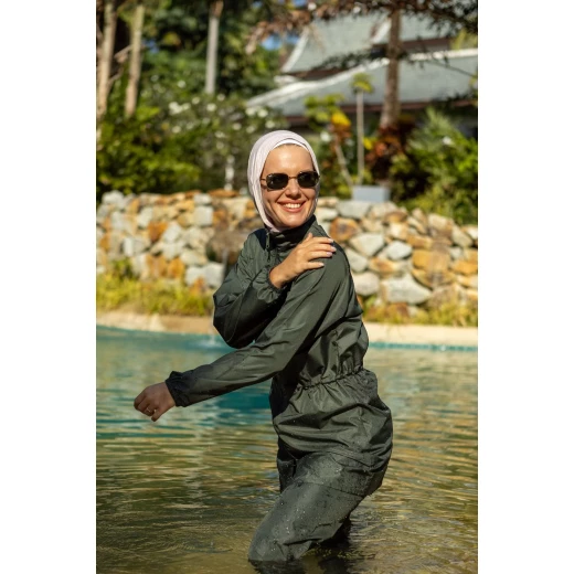 Burkini in Dusky Olive – Modest Swimsuit Set – Quick Dry and Comfortable – Size XLarge – Practical and Stylish Design for All Water Activities - Burkini - Image 2