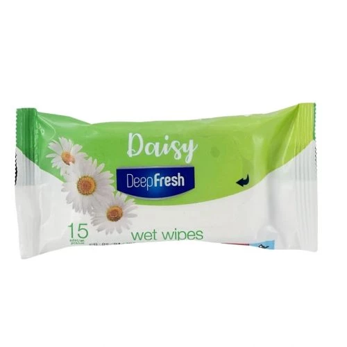 Deep Fresh Daisy Antibacterial Wet Wipes – 15 Pieces Pack for Gentle Hand and Surface Cleaning, Effectively Removes Germs and Bacteria, Safe for Daily Use and Suitable for Kids On the Go Deep Fresh Daisy Antibacterial Wet Wipes – 15 Pieces Pack for Gentle Hand and Surface Cleaning, Effectively Removes Germs and Bacteria, Safe for Daily Use and Suitable for Kids On the Go