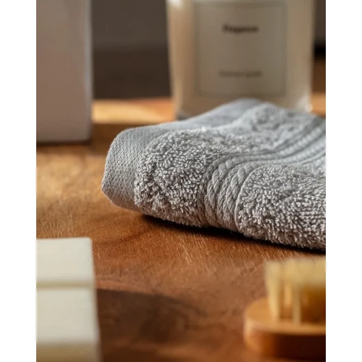 Madame Coco Ryella 2 Piece Hand Towel Set, Luxurious 100% Cotton, Super Absorbent, Soft and Gentle, Gray Color, Perfect for Bathroom and Guest Use, Machine Washable 30x46 cm - Madame COCO - Image 4