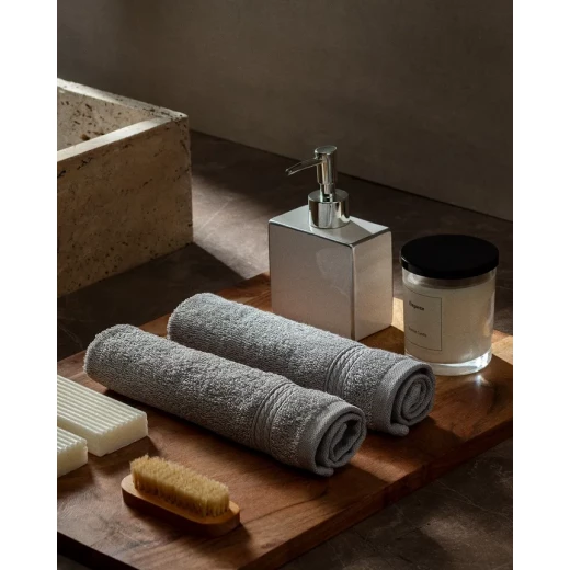 Madame Coco Ryella 2 Piece Hand Towel Set, Luxurious 100% Cotton, Super Absorbent, Soft and Gentle, Gray Color, Perfect for Bathroom and Guest Use, Machine Washable 30x46 cm Madame Coco Ryella 2 Piece Hand Towel Set, Luxurious 100% Cotton, Super Absorbent, Soft and Gentle, Gray Color, Perfect for Bathroom and Guest Use, Machine Washable 30x46 cm