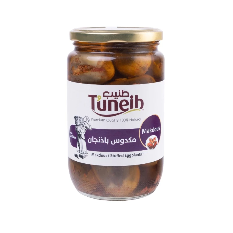 مكدوس 700 غرام – باذنجان صغير بنكهة تقليدية غنية، جودة عالية، منتج جاهز للأكل، طعم مميز وأصيل، مناسب للاستخدام اليومي والمقبلات - طنيب