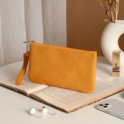 Women's Buckle Wallet in Stunning Mustard Yellow PU Leather, Featuring a Secure Buckle Closure and Stylish Design, Measuring 19cm x 11.5cm x 2cm, Perfect for Everyday Use