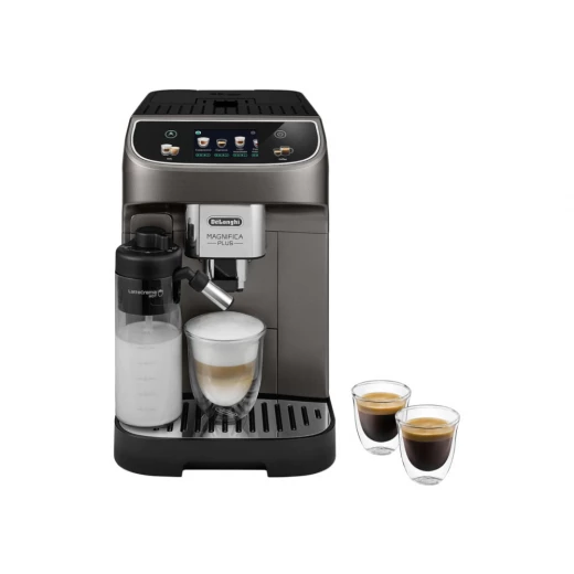 De'Longhi Magnifica Plus ECAM320.70.TB Fully Automatic Coffee Maker, Titanium Black, elegant design with professional performance for easy, high-quality coffee brewing at home