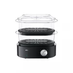 قدر بخار براون Identity Collection FS 5100 باللون الأسود، مؤقت سهل الاستخدام، 3 طبقات للطهي بالبخار، تصميم عملي لتحضير طعام صحي وشهي مع الحفاظ على العناصر الغذائية