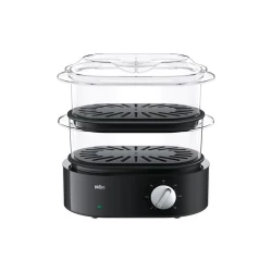 Braun Identity Collection Food Steamer FS 5100 Black, easy timer, 3-tier baskets, practical design for healthy steaming and cooking while preserving nutrients with efficient performance