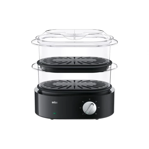 قدر بخار براون Identity Collection FS 5100 باللون الأسود، مؤقت سهل الاستخدام، 3 طبقات للطهي بالبخار، تصميم عملي لتحضير طعام صحي وشهي مع الحفاظ على العناصر الغذائية قدر بخار براون Identity Collection FS 5100 باللون الأسود، مؤقت سهل الاستخدام، 3 طبقات للطهي بالبخار، تصميم عملي لتحضير طعام صحي وشهي مع الحفاظ على العناصر الغذائية