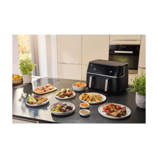 قلاية هوائية براون TwinCook 5 TD5030I أسود بسعة 10 لتر بسلتين مزدوجتين، شاشة رقمية وتحكم ذكي، طهي صحي بدون زيت أو بكمية قليلة، مثالية للقلي والشوي وإعداد وجبتين في نفس الوقت بكفاءة عالية وسرعة - Image 2