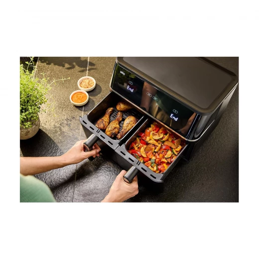 قلاية هوائية براون TwinCook 5 TD5030I أسود بسعة 10 لتر بسلتين مزدوجتين، شاشة رقمية وتحكم ذكي، طهي صحي بدون زيت أو بكمية قليلة، مثالية للقلي والشوي وإعداد وجبتين في نفس الوقت بكفاءة عالية وسرعة - Image 7