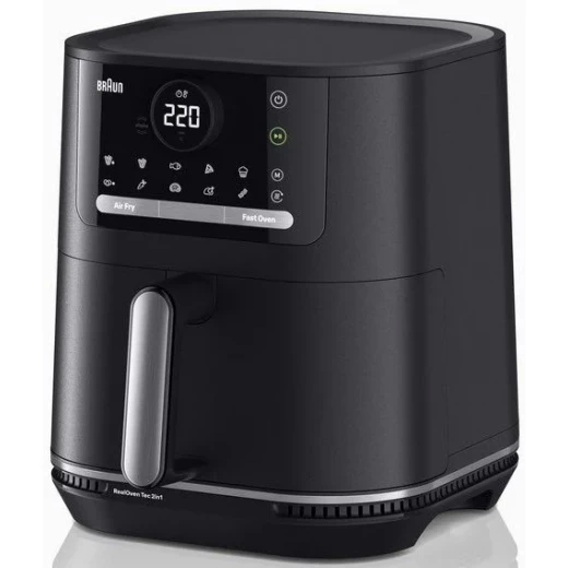 قلاية براون MultiFry 5 الهوائية 2 في 1 HF 5050 أسود، تقنية RealOven، سعة 6.0 لتر قلاية براون MultiFry 5 الهوائية 2 في 1 HF 5050 أسود، تقنية RealOven، سعة 6.0 لتر