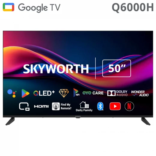 تلفزيون سكاي وورث 50 بوصة سمارت 4K QLED موديل 50Q6000H، تقنية Quantum Dot، شاشة Ultra HD بدقة عالية وألوان نابضة، نظام ذكي للتطبيقات والبث، تصميم أنيق وتجربة مشاهدة سينمائية في المنزل تلفزيون سكاي وورث 50 بوصة سمارت 4K QLED موديل 50Q6000H، تقنية Quantum Dot، شاشة Ultra HD بدقة عالية وألوان نابضة، نظام ذكي للتطبيقات والبث، تصميم أنيق وتجربة مشاهدة سينمائية في المنزل