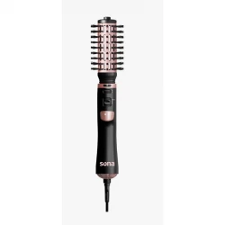 Sona SHB-81 Rotating Hair Dryer Brush 1200W Ionic Technology Black, 2-in-1 drying and styling brush, reduces frizz with ionic care, smooth shine finish, easy daily hair styling and fast blow-dry results