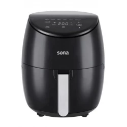 Sona Air Fryer 5.2L 1500W Model SAF9805 Black Digital, healthy oil-free cooking with versatile functions for frying, roasting and baking, easy to use and clean, ideal kitchen appliance for daily meals