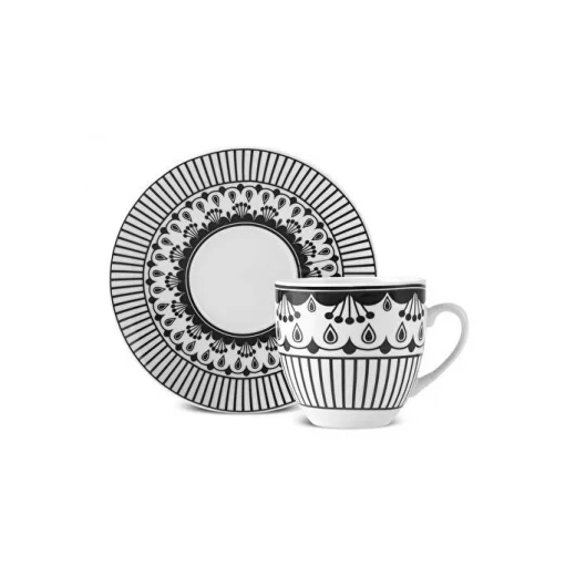 Karaca Altos 6 Person Coffee Cup Set with Elegant Metal Stand, Featuring 6 Cups and Saucers, Stunning Black Design, Perfect for Entertaining and Daily Use, Durable and Stylish - Image 5