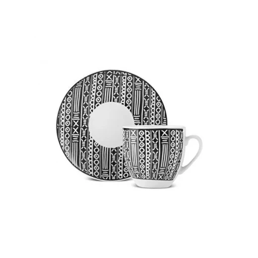 Karaca Altos 6 Person Coffee Cup Set with Elegant Metal Stand, Featuring 6 Cups and Saucers, Stunning Black Design, Perfect for Entertaining and Daily Use, Durable and Stylish - Image 4