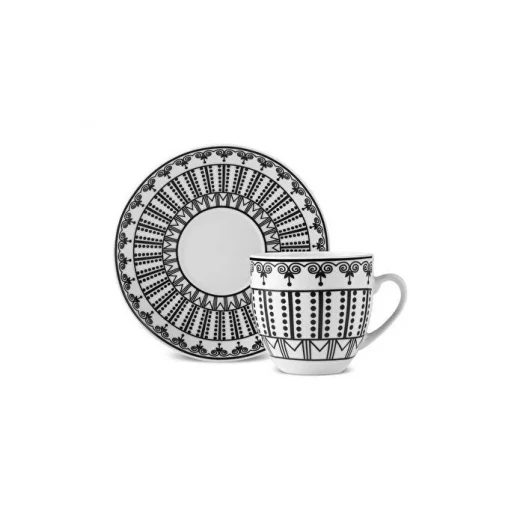 Karaca Altos 6 Person Coffee Cup Set with Elegant Metal Stand, Featuring 6 Cups and Saucers, Stunning Black Design, Perfect for Entertaining and Daily Use, Durable and Stylish - Image 6