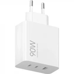 Xiaomi 90W HyperCharge Power Adapter 3-Port EU BHR087MEU Fast Charger USB-C USB-A Multi Device Smart Power Distribution PD QC Compatible Charger