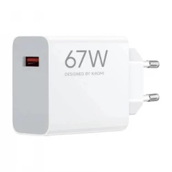 شاحن شاومي 67 واط هايبر تشارج Travel Charger EU Type-A موديل BHR07SKEU شحن سريع محمول USB-A متوافق مع الهواتف والأجهزة الذكية حماية أمان متعددة