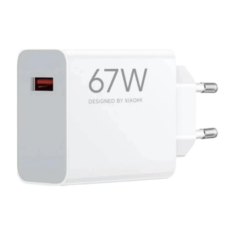 شاحن شاومي 67 واط هايبر تشارج Travel Charger EU Type-A موديل BHR07SKEU شحن سريع محمول USB-A متوافق مع الهواتف والأجهزة الذكية حماية أمان متعددة - شاومي