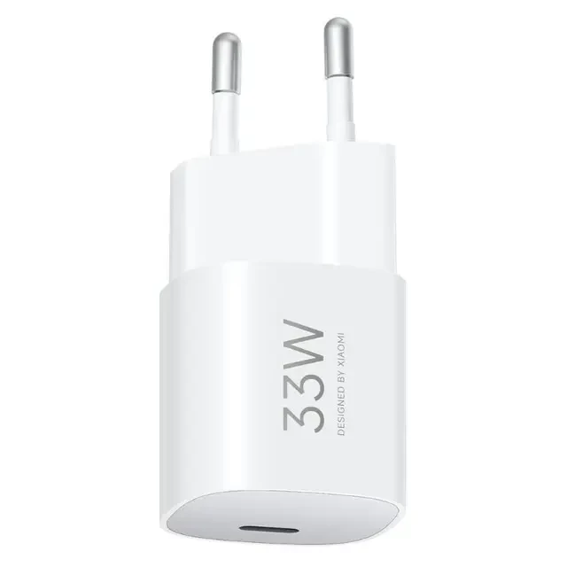 شاحن حائط شاومي33W Nano USB-C EU شاحن سريع صغير الحجم بتقنية الشحن السريع PD/PPS مع منفذ USB-C، شاحن محمول للهواتف الذكية والأجهزة اللوحية، لون أبيض - شاومي