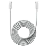 كابل شاومي USB-C إلى USB-C بطول 2 متر 6A مضفر شحن سريع حتى 120 واط مع نقل بيانات بسرعة 480Mbps متوافق مع الهواتف والأجهزة الذكية، لون أبيض - شاومي