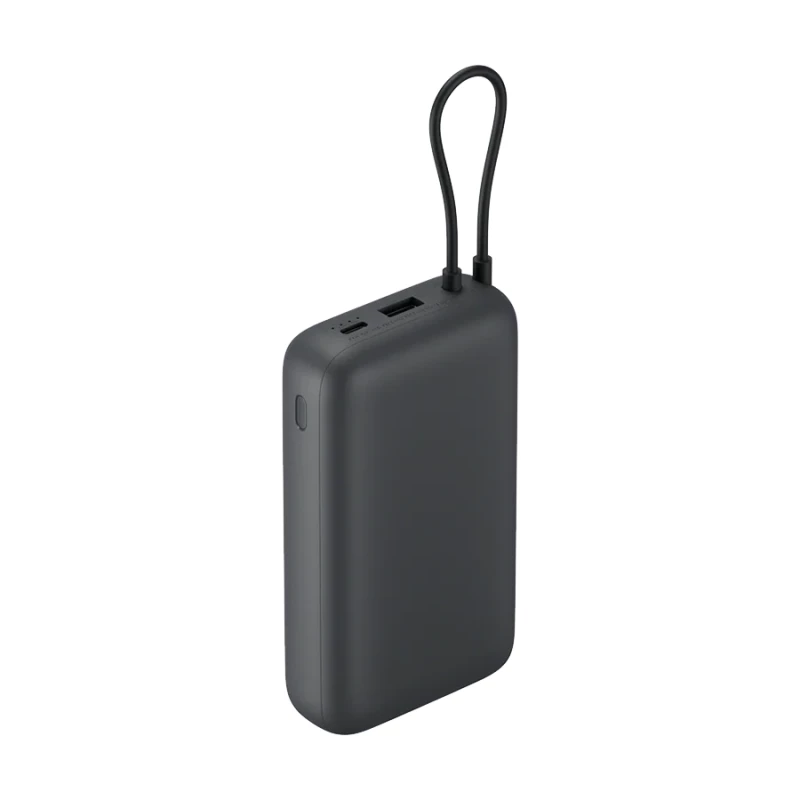 باور بانك شاومي 20000mAh مع كابل USB-C مدمج شحن سريع 22.5 واط BHR9740GL بطارية متنقلة عالية السعة شحن 3 أجهزة تصميم محمول آمن للسفر والاستخدام اليومي - شاومي