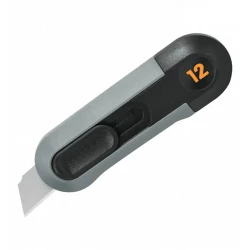 Deli HT4007 Compact Utility Knife Featuring SK5 Steel Blade, Deep Gray, Ideal for Everyday Cutting Tasks, Offers Precision and Durability for Various Applications