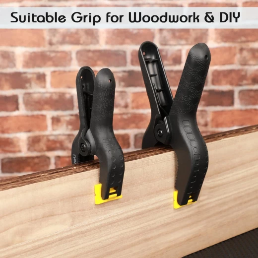 Deli EDL110006 6 Inch Spring Clamp Nylon Clip 14Kg Clamping Force 50mm Jaw Range Quick Release, durable body for woodworking photography backdrops and material holding, strong grip and easy operation for various tasks - Deli - Image 7