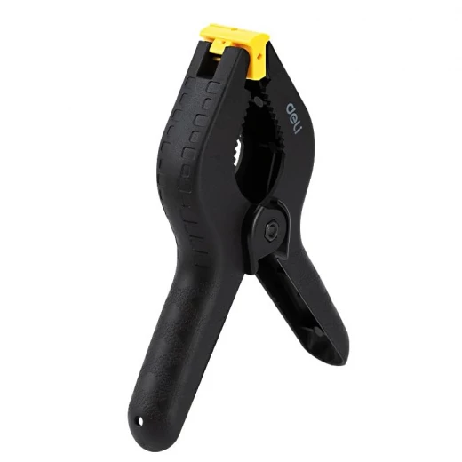 Deli EDL110006 6 Inch Spring Clamp Nylon Clip 14Kg Clamping Force 50mm Jaw Range Quick Release, durable body for woodworking photography backdrops and material holding, strong grip and easy operation for various tasks - Deli - Image 4