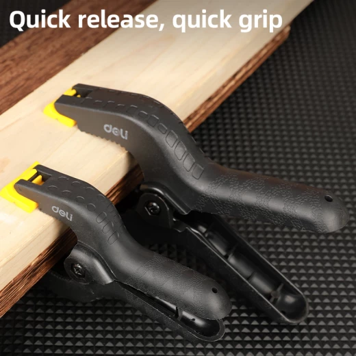 Deli 4 Inch Nylon Spring Clamp Quick Release Clamping Tool for Woodworking and DIY Projects, Heavy Duty Grip, Durable Construction, Easy 1 Hand Operation, Pack of 10 - Deli - Image 4